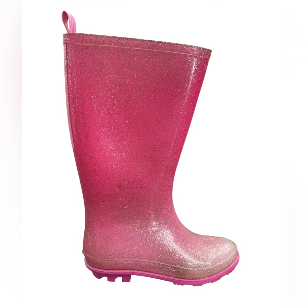 Glittery Pink Size 2 Rain Boots